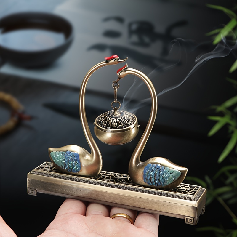 Incense Cone Holder - Podwójna chińska kadzielnica do aromaterapii Swan